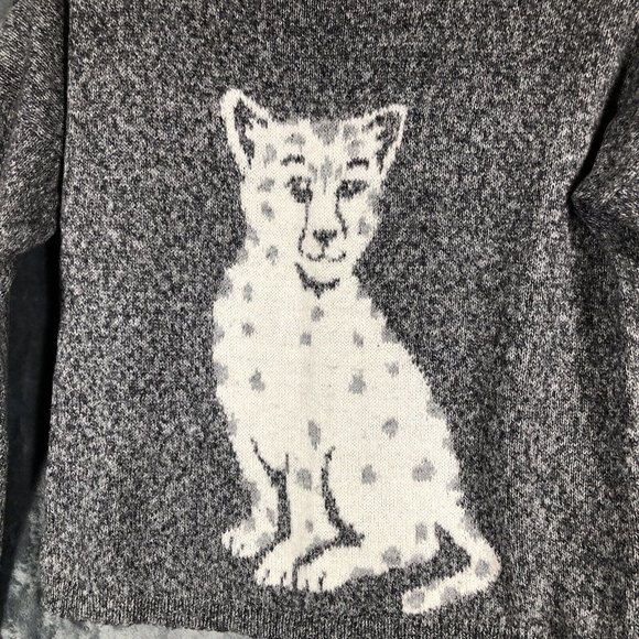 Hollister Woman’s Sweater Baby Leopard Grey Long Sleeve Pullover Size Medium - Picture 5 of 11
